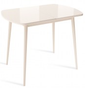  Mini стол раздвижной со стеклом КремовыйКремовый1